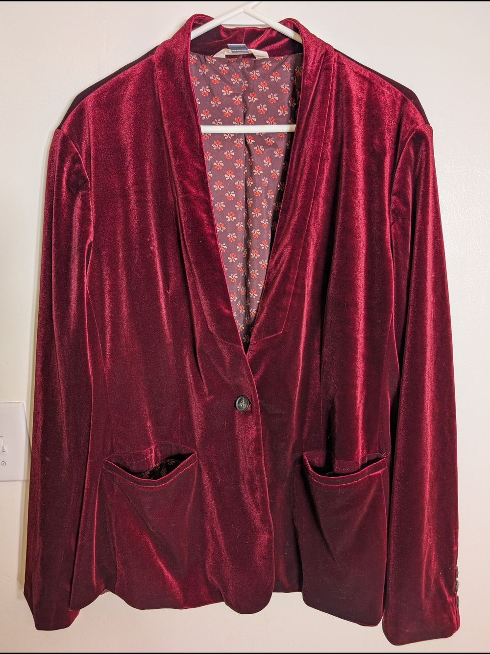 Old Navy Burgundy Velvet Blazer